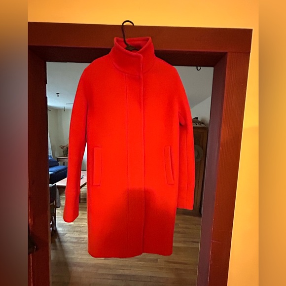 J Crew Stadium Cloth Orange Red Coat by Nellie Gori - Picture 2 of 3